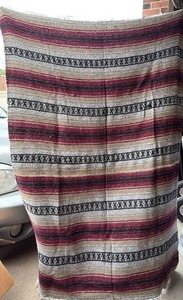 lot 137 image: Mexican Striped Woven Blanket Throw Soft and Cozy