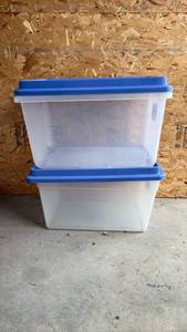 lot 138 image: (2) 72 Quart Storage Totes with Lids