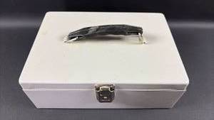 lot 171 image: Lockable Cash Box with Removable Compartment Tray and Key