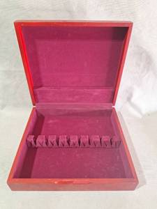 lot 57 image: Red Wood Silverware Box