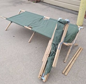 lot 59 image: (2) Military Canvas Folding Cots - Good Condition