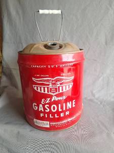 lot 81 image: Eagle E-Z Pour 5 Gallon Gasoline Filler Can No. 1005