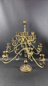 lot 6 image: Brass Multi-Arm Candelabra 18 inches tall