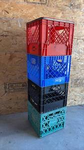 lot 175 image: Plastic Milk Crates Set of 4 Storage Containers