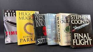 lot 182 image: Mixed Fiction Thriller Novel Collection - 6 Hardcover Books
