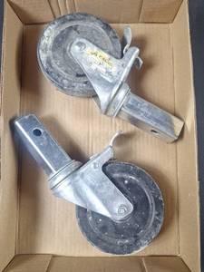 lot 192 image: Industrial Gate Caster Wheels Set of 2