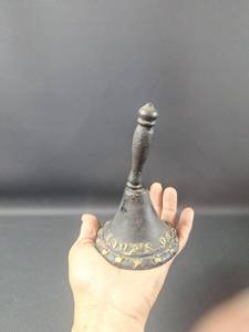 lot 195 image: Soups On Cast Iron Dinner Bell,5 34 tall.