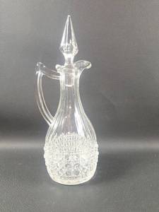 lot 206 image: Cut Crystal Glass Oil Cruet with Stopper