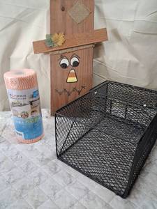 lot 20 image: Black Metal Wire Storage Basket with Removable Dividers