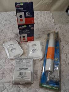 lot 26 image: Leviton Nylon Wallplates White 10 Pack and Electrical Supplies
