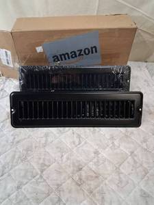 lot 47 image: Black Floor Register Air Vent Cover with Louvers
