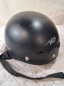 lot 48 image: Vega DOT Approved Black Motorcycle Helmet with Chin Strap
