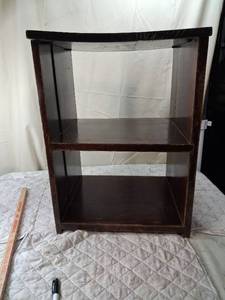 lot 104 image: Wood Display Case with Glass Front