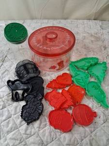 lot 109 image: Christmas Cookie Baking Set with Container and Cookie Cutters