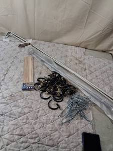 lot 115 image: Wood Dowel Rods with Curtain Ring Set