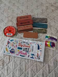 lot 124 image: Teacher Classroom Supply Bundle with Coin Wrappers and Craft Materials