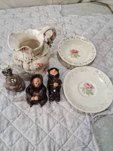 lot 127 image: Mixed Ceramic Collection with Floral Pitcher and Decorative Items