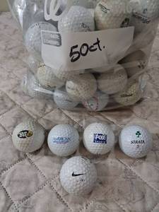 lot 139 image: Mixed Brand Logo Golf Balls Collection - 50 Balls