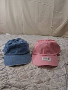 lot 174 image: Denim and Pink Cotton Baseball Cap Set