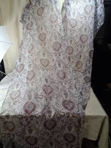 lot 189 image: Paisley Print sheer curtains 82x27 each pannel