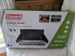 lot 100 image: Coleman Classic Propane Camping Stove Two Burner - new in box