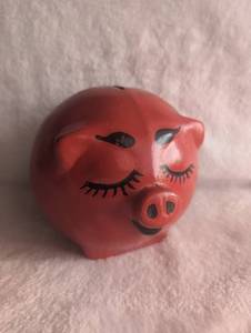lot 507 image: Red Ceramic Pig Coin Bank