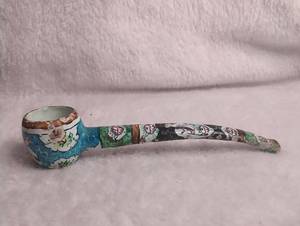 lot 1504 image: Chinese Cloisonne Enamel Tobacco Pipe