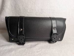 lot 1520 image: Black Leather Motorcycle Tool Roll Bag