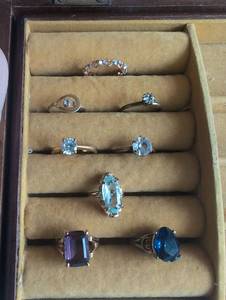lot 2006 image: Mixed Gemstone Costume Jewelry Ring Collection - 8 ct