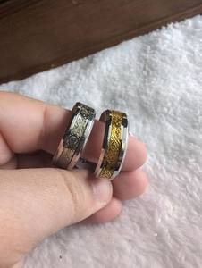 lot 2015 image: Pattern Bands Mens Rings - 2 ct