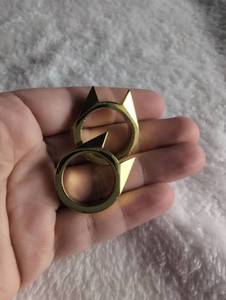 lot 2019 image: Gold Tone Cat Rings with Spikes&nbsp - size 13