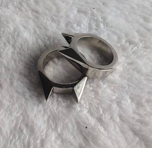 lot 2021 image: Silver Tone Cat Rings with Spikes - 2 ct
