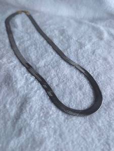 lot 2033 image: Sterling Silver Herringbone Chain Necklace with Lobster Clasp - 925 stamp