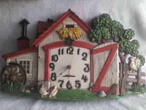 lot 3000 image: Burwood Products Farm House Ceramic Wall Clock&nbsp