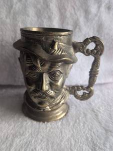 lot 3012 image: Solid Brass Toby Style Stein Mug&nbsp