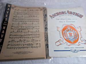 lot 3519 image: WWII Era Military Sheet Music Collection Naval Songs - 2 ct