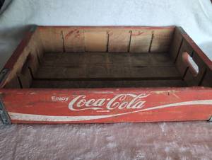 lot 5014 image: Coca-Cola Wooden Storage Crate with Metal Handles