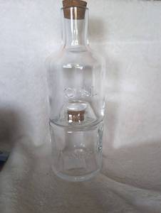 lot 5018 image: Mud Pie Glass Stacked Oil and Vinegar Jar Set