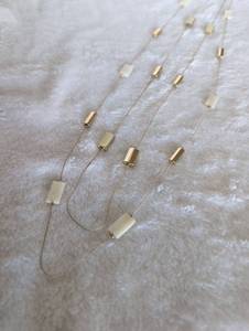 lot 5020 image: Gold Tone Chain Necklace with Rectangular Station Beads