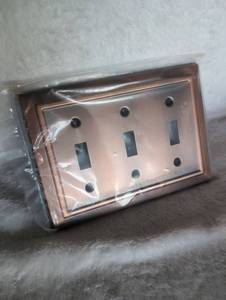 lot 5056 image: Triple Toggle Light Switch Wall Plate Cover