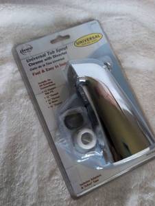 lot 5057 image: Danco Universal Chrome Tub Spout with Diverter Kit