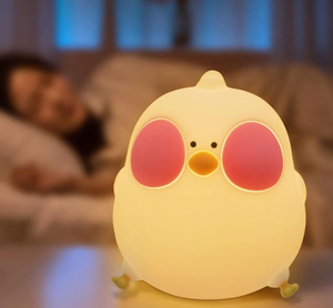 lot 155 image: Chick Night Light for Kids Cute Silicone Chick Nursery Nightlight with 7 Colors Tap Control RGB Led Bedside Lamp Gifts for Teens Girls Boys - Retail $19