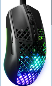 SteelSeries Aerox 3 - Holey RGB Gaming Mouse - Ultra-lightweight Water Resistant Design - 8,500 DPI TrueMove Core Optical Sensor - Retail: $69