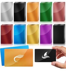 lot 186 image: 95 Pcs Metal Engraving Blanks Colorful Aluminum Sheet Laser Engraving Business Card Multipurpose DIY Gift Cards 86 x 54 x 0.21 mm��10 Colors) - Retail $15