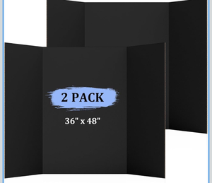 lot 315 image: 2 Pack 36 x 48 Trifold Poster Board for Presentation, Black Corrugated Cardboard Large Tri Fold Poster Board for Science Fair, Office or School Projects, Photo Displays, Exhibitions Event - Retail $34