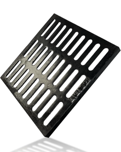 lot 318 image: Tongmo 20x20 Cast Iron Drain Grate, B125 Class Sewer Grate, Weather-Resistant Outdoor Drain Cover, Heavy Duty Channel Grate, Black Square Drainage Grate (19.7x19.7) - Retail $69