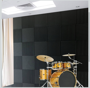 lot 329 image: 52 Pack 12 X 12 X1 Acoustic Panels Studio Soundproofing Foam Wedge Tiles, (52BLACK) - Retail $28