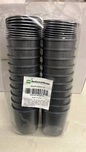 lot 335 image: Restaurantware 4oz Round Silver Plastic Containers - 100 Pack - Retail $25