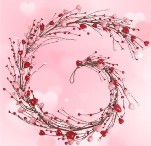 lot 338 image: Valentines Day Garland for Mantel, 6FT Spring Garland & Valentines Day Centerpiece