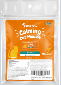 lot 349 image: Zesty Paws Calming Cat Mousse - Chicken Flavor 6 total pouches - Retail $24